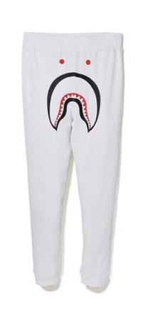 Bape “Shark Logo” White Sweatpants