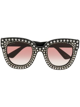 Gucci Eyewear Crystal Embellished Sunglasses - Farfetch