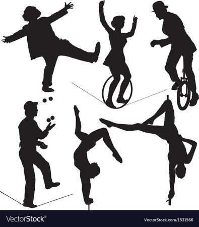 Circus artist silhouette Royalty Free Vector Image