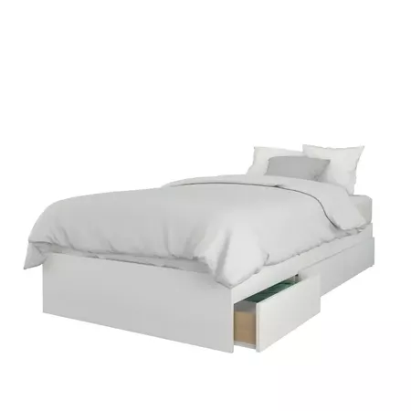 Cadence 2pc Storage Bed And Headboard Twin White & Black - Nexera : Target
