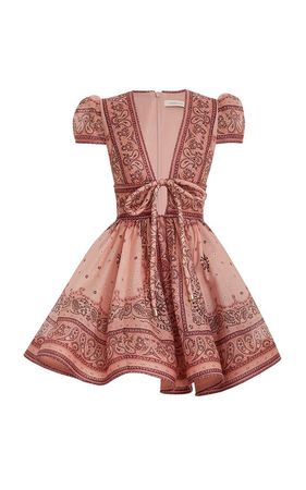 Zimmermann - Matchmaker Structured Linen-Silk Mini Dress