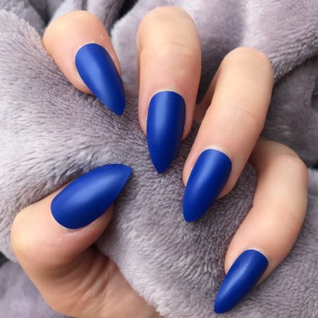 SALE! Electric Blue Matte Stiletto – Doobys Nails