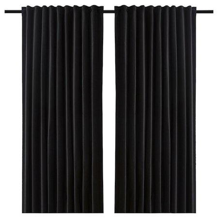 SANELA Room darkening curtains, 1 pair, black, 55x98" - IKEA