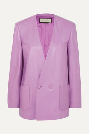 Lilac Leather blazer | Gucci | NET-A-PORTER