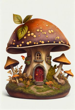 brown mushroom fairy house