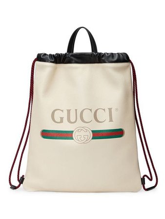 Gucci Gucci Print leather drawstring backpack £1,350 - Shop SS19 Online - Fast Delivery, Free Returns