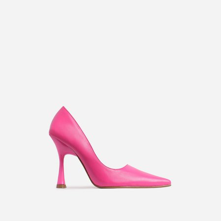 Levi Pointed Toe Court Heel In Pink Faux Leather | EGO