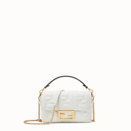 White leather bag - MINI BAGUETTE | Fendi