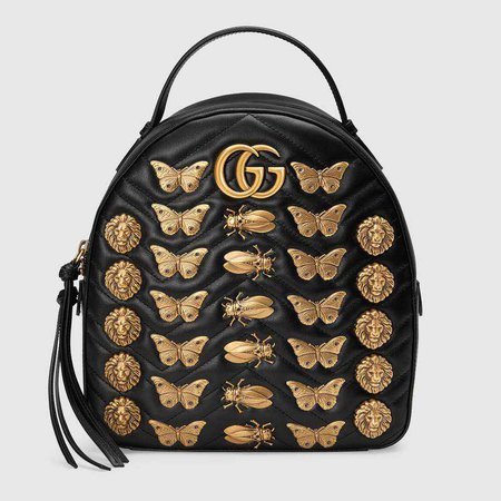 GG Marmont animal studs leather backpack - Gucci Women's Backpacks 476671DTDJT1000