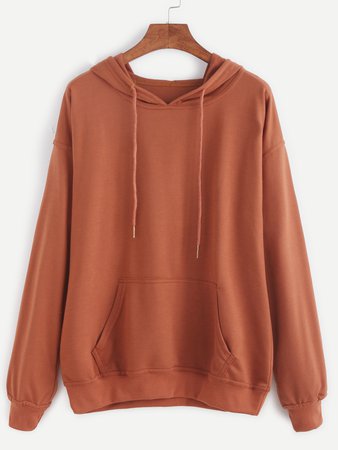 Drop Shoulder Hooded Drawstring Sweatshirt