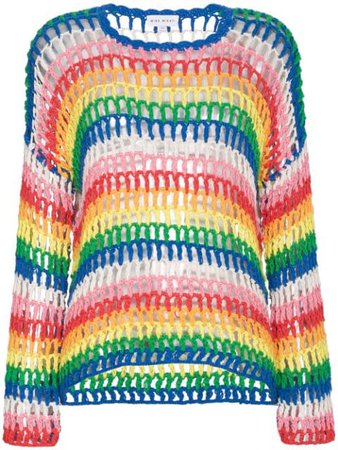 Mira Mikati Rainbow Open Hand Crochet Sweater $119 - Shop SS18 Online - Fast Delivery, Price