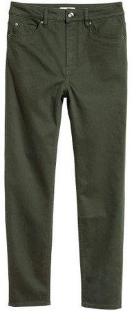 Slim-fit Pants High waist - Green