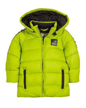 zip neon puffer coat
