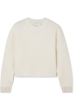 3.1 Phillip Lim | Crystal-embellished ribbed wool-blend sweater | NET-A-PORTER.COM