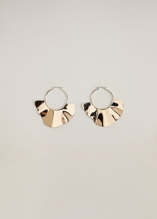 Embossed hoop earrings - Women | Mango USA