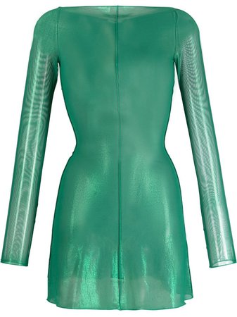 Oséree long-sleeved Metallic Mini Dress - Farfetch
