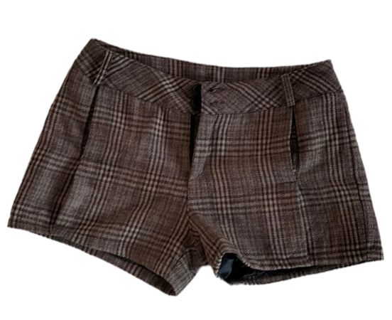brown plaid shorts