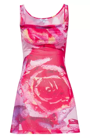 Miaou Ginger Abstract Floral Print Mesh Dress | Nordstrom