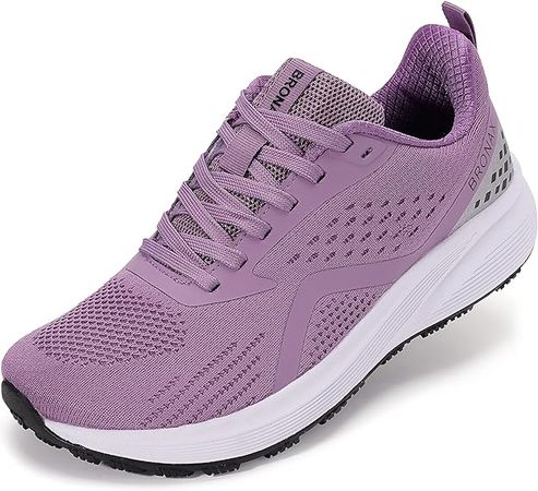 Amazon.com | BRONAX Womens Wide Tennis Shoes Road Running with Arch Support Jogging Walking Fitness Size 8w Athletics Sports Breathable Mesh Gym Cross Training Sneakers Zapatos Deportivos De Mujer Purple 39 | Tennis & Racquet Sports