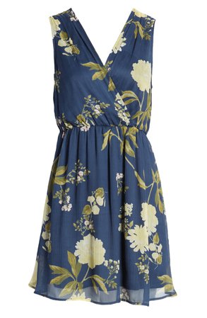 VERO MODA Lucca Floral Print Sleeveless Dress  blue