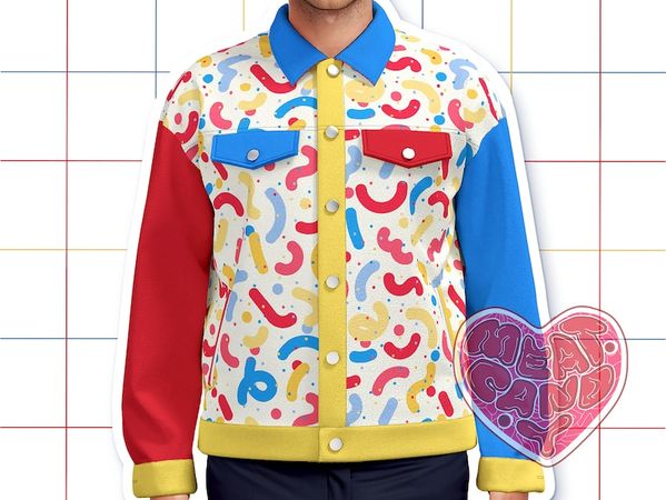 Clowncore Primary Colors Confetti Jacket