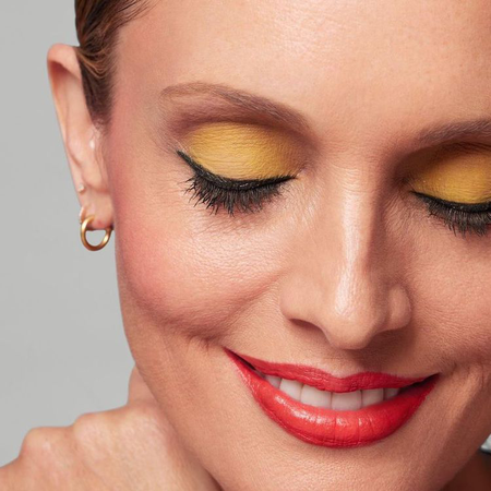 yellow eyeshadow makeup model photo