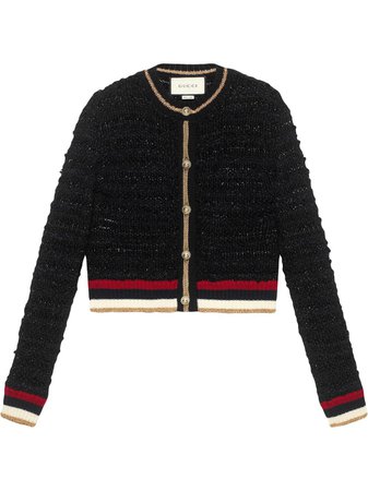 Gucci | knitted cardigan with web
