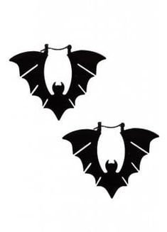Black Bat Wing Oversized Hoop Earrings