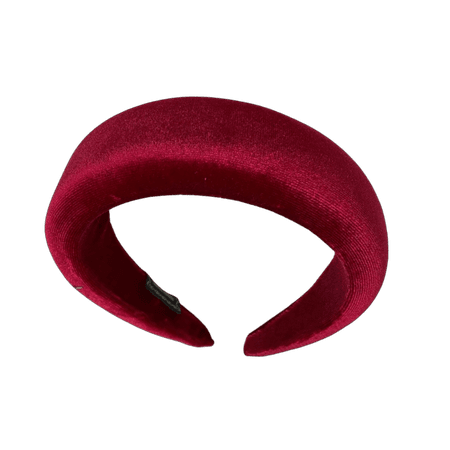 Crimson Red Deeply Padded Headband. Spanish Style Matador Head Band. Alice Band. Red Padded Headband. Velvet large Headband. Ships fast.