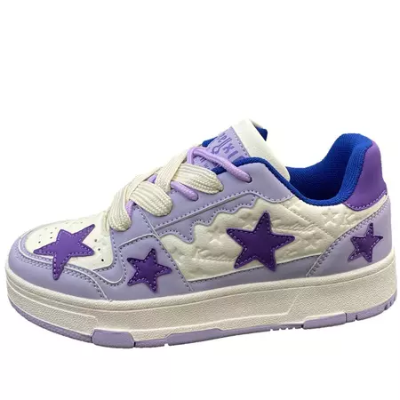 Star Space Aesthetic Purple Sneakers
