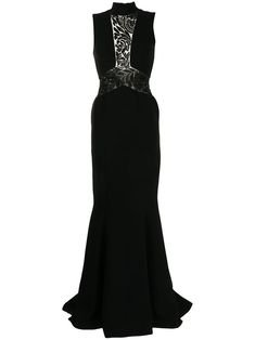 Saiid Kobeisy open-back fitted gown - Black
