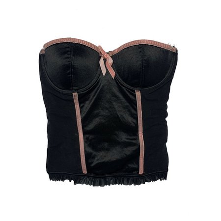 pink and black corset from depop