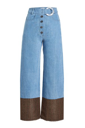 Wide-Leg Jeans with Contrast Ankles Gr. UK 8