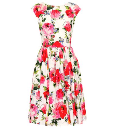 Floral-printed cotton dress