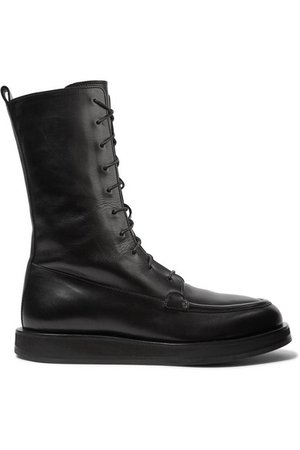The Row | Patty lace-up leather ankle boots | NET-A-PORTER.COM