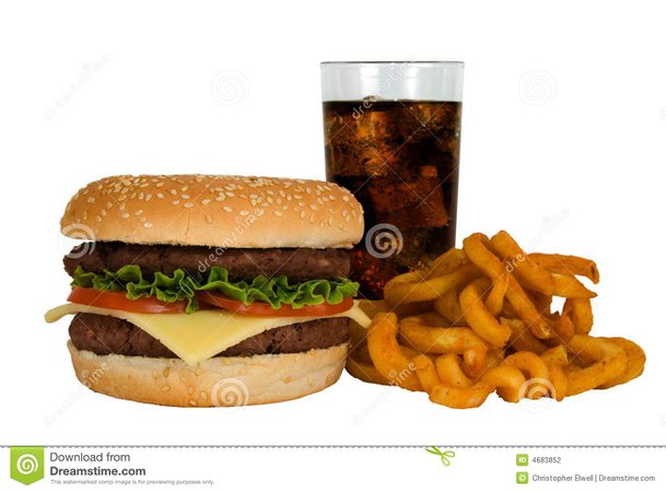 Burger, Cola & Fries stock photo. Image of cola, sesame - 4683852