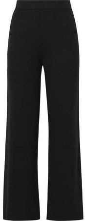 Cashmere Wide-leg Pants - Black