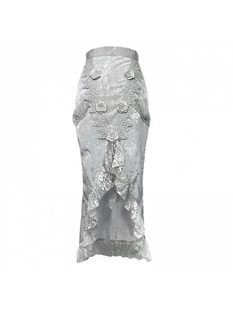 Rose Funeral Gothic Lace Slit Mermaid Skirt