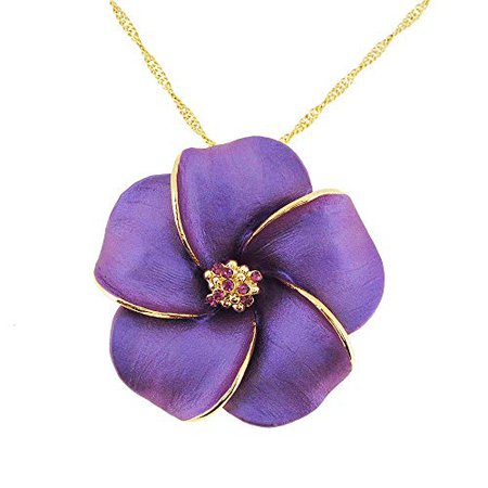 dark purple hawaiian plumeria swarovski crystal flower necklace - Google Search