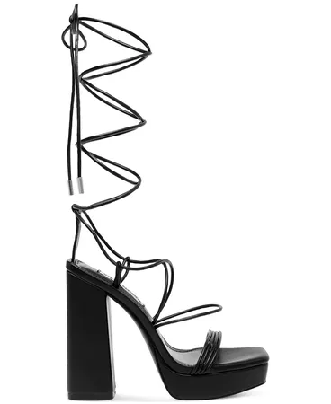 Steve Madden Women's Manzie Ankle-Tie Platform Dress Sandals & Reviews - Sandals - Shoes - Macy's