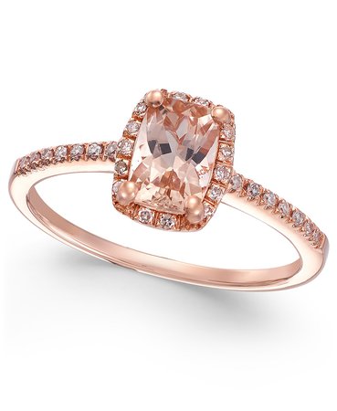 Macy's 14k Rose Gold Morganite and Diamond Ring