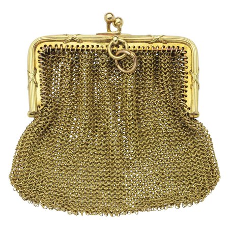 18 Karat Yellow Gold, French Coin Purse For Sale at 1stDibs