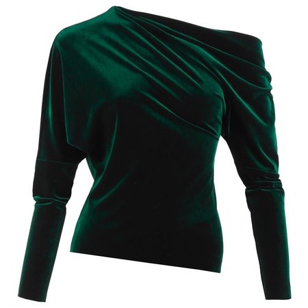 Catch A Buzz Emerald Green Velvet Top  by Me&Thee