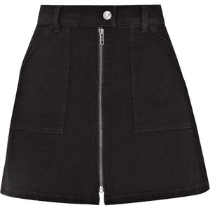 Denim Mini Skirt - Black  PNG