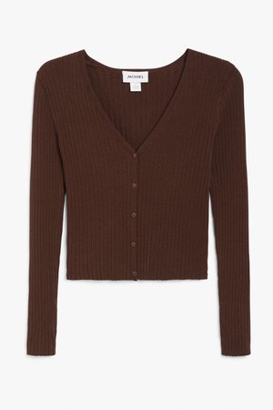 Fitted cardigan - Brown - Cardigans - Monki WW