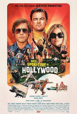 Amazon.com: Once Upon a Time in Hollywood Poster (24 x 36") - Movie Poster - (Leonardo Dicaprio, Brad Pit, Quentin Tarantino, Margot Robbie): Posters & Prints
