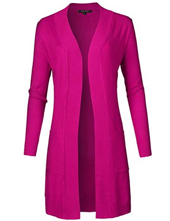 Women's Solid Soft Stretch Long-Line Long Sleeve Open Front Knit Cardigan at Amazon Women’s Clothing store