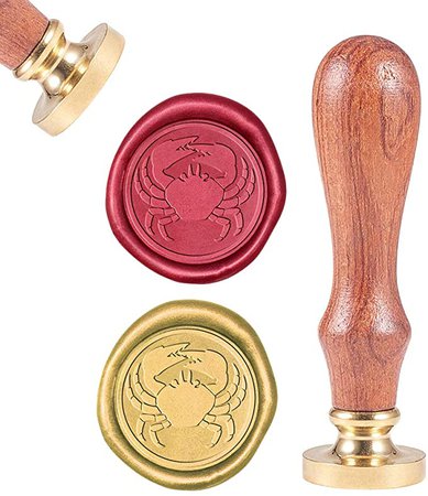 Amazon.com: CRASPIRE Wax Seal Stamp Cancer, Sealing Wax Stamps Retro Wood Stamp Wax Seal 25mm Removable Brass Seal Wood Handle for Envelopes Invitations Wedding Embellishment Bottle Decoration Gift Packing: Industrial & Scientific
