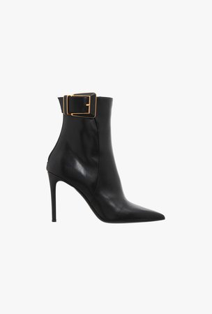 Black Leather Payton Ankle Boots for Women - Balmain.com
