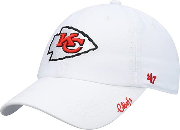 Amazon.com : '47 Women's White Kansas City Chiefs Miata Clean Up Logo Adjustable Hat : Sports & Outdoors